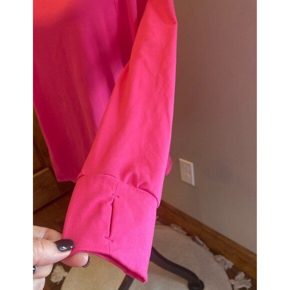 Members Mark Top Plus Size XL Bright Pink Brushed Long Sleeve + Stretch T Shirt - Picture 3 of 9